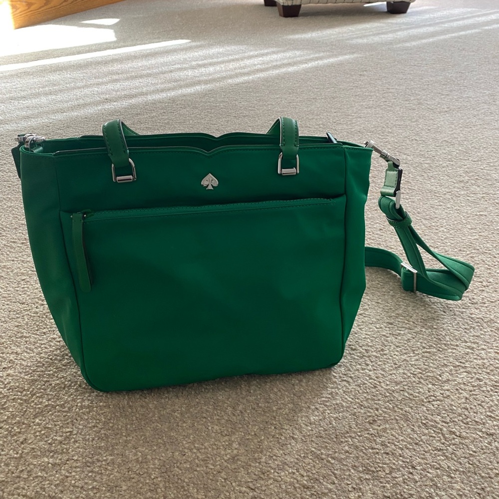 Kate Spade kelly green nylon handbag